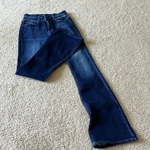 Dark wash boot cut jeans